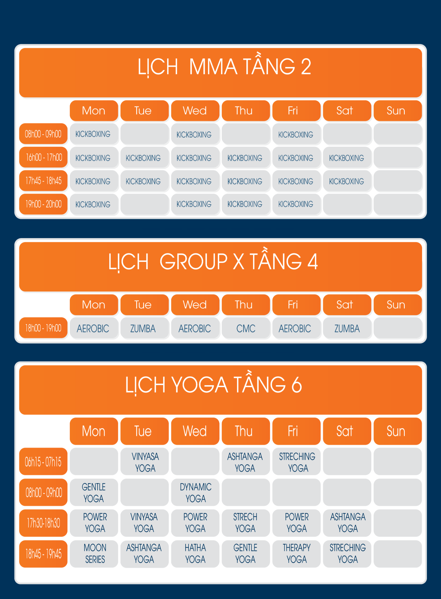 LỊCH TẬP LUYỆN THÁNG 12 TẠI GYMASTER 1