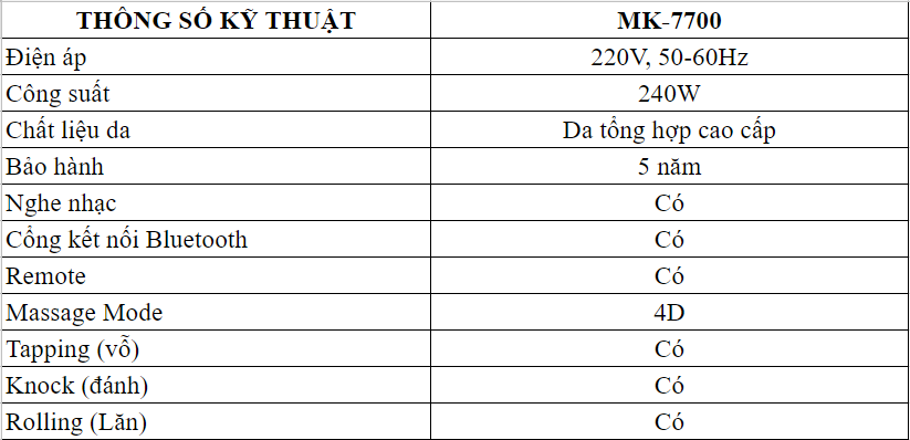Ghế Massage 4D UFO Space MK-7700 7 Ghế Massage 4D UFO Space MK-7700 12