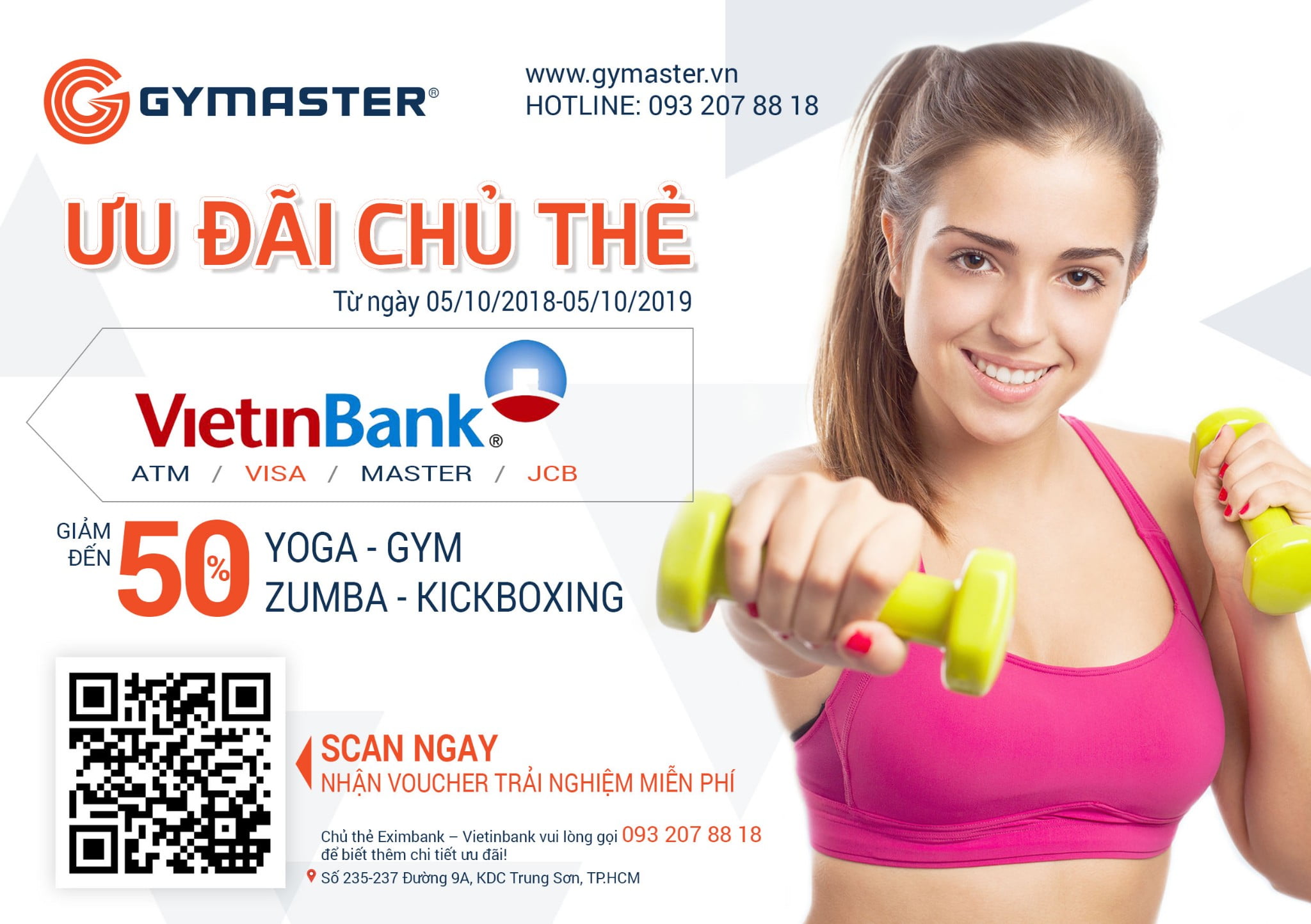 ƯU ĐÃI HẤP DẪN CHO CHỦ THẺ VIETINBANK KHI ĐẾN VỚI GYMASTER 1
