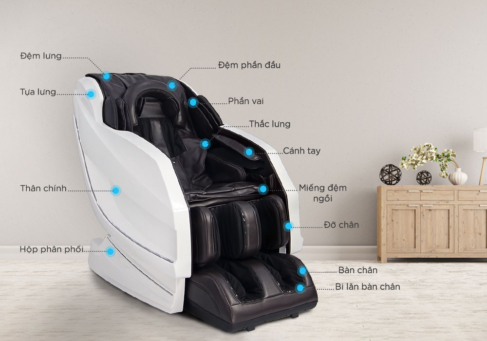 Ghế Massage 4D King Royal Buheung MK-9100 7 cấu tạo ghế mk-9100