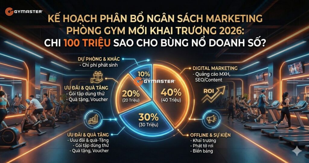 Kế Hoạch Phân Bổ Ngân Sách Marketing Phòng Gym Mới Khai Trương 2026: Chi 100 Triệu Sao Cho Bùng Nổ Doanh Số? 1 Kế Hoạch Phân Bổ Ngân Sách Marketing Phòng Gym Mới Khai Trương 2026: Chi 100 Triệu Sao Cho Bùng Nổ Doanh Số? 1