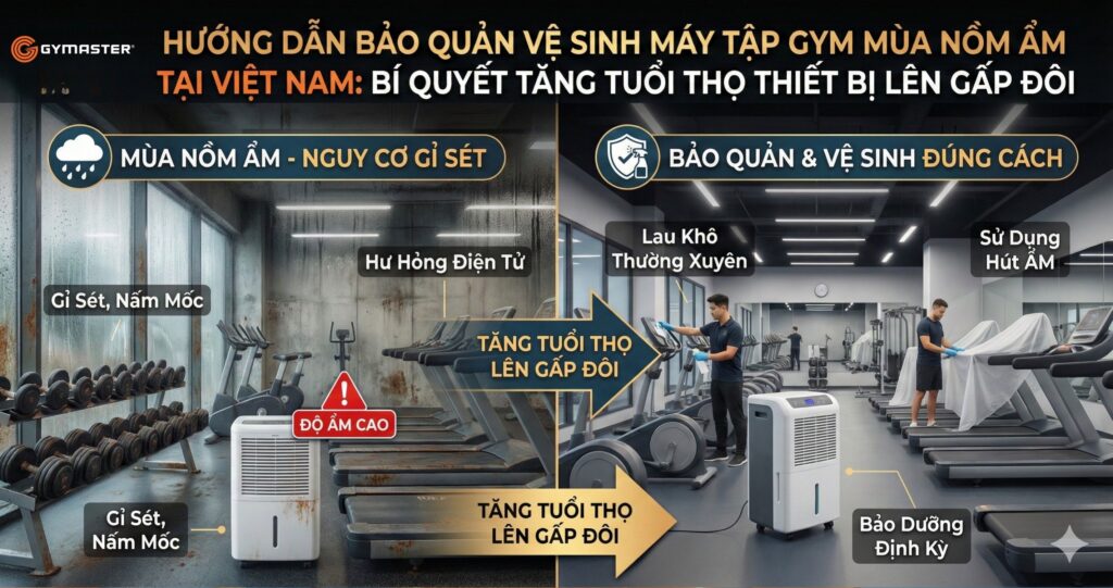 bảo quản vệ sinh máy tập gym