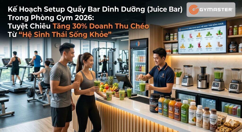 Setup Quầy Bar Dinh Dưỡng (Juice Bar) Trong Phòng Gym 2026: Tuyệt Chiêu Tăng 30% Doanh Thu Chéo Từ "Hệ Sinh Thái Sống Khỏe" 144