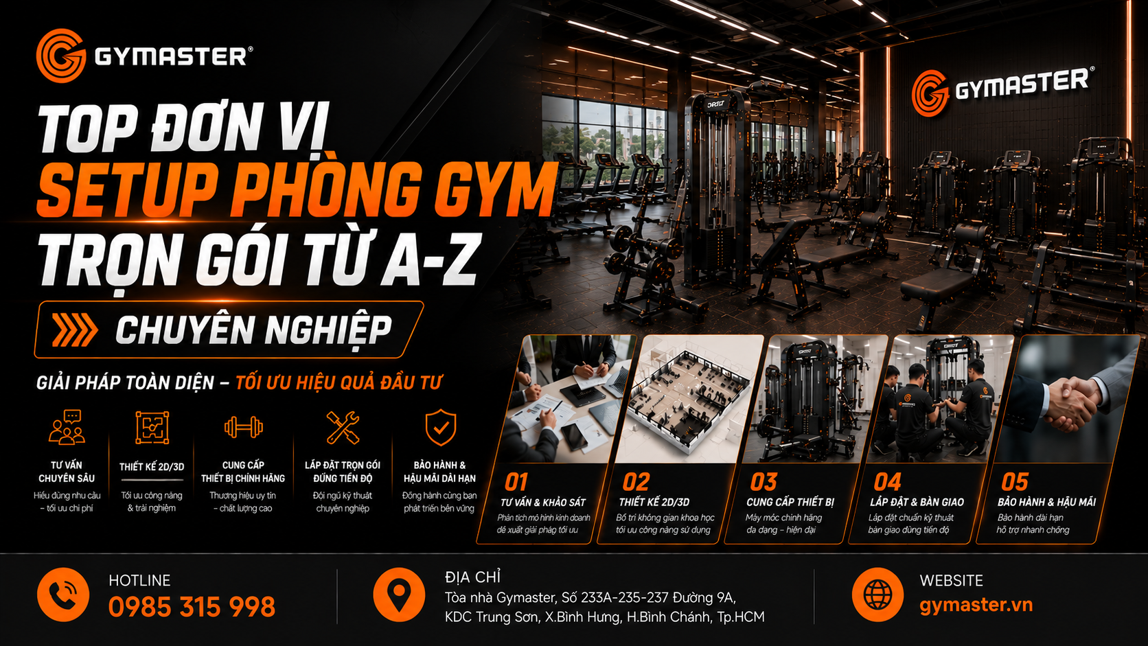 Top đơn vị setup phòng gym trọn gói từ A-Z chuyên nghiệp