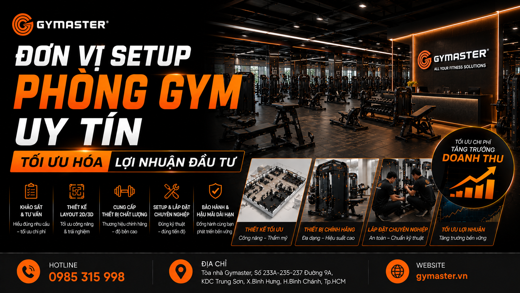 Đơn vị setup phòng gym uy tín, tối ưu hóa lợi nhuận đầu tư